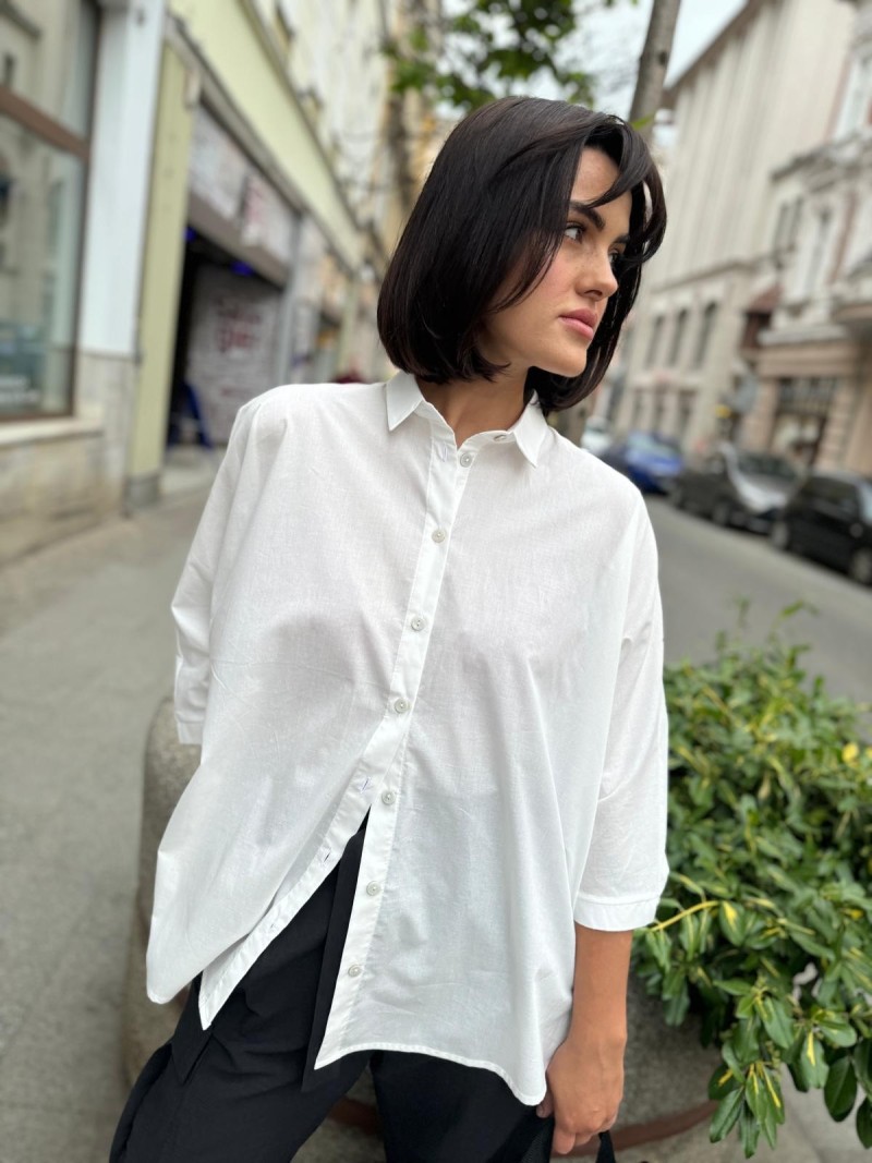 Miniatura produktu Biała Bawełniana Koszula o swobodnym fasonie Ella Cotton White