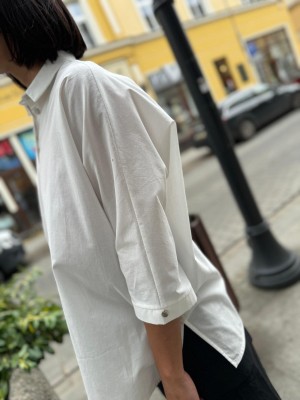 Biała Bawełniana Koszula o swobodnym fasonie Ella Cotton White