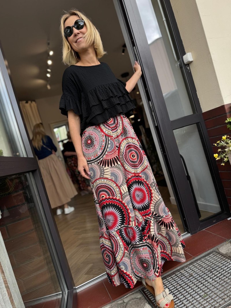 Miniatura produktu Wiskozowa Bluzka z falbanami w kolorze czarnym Fleur Black