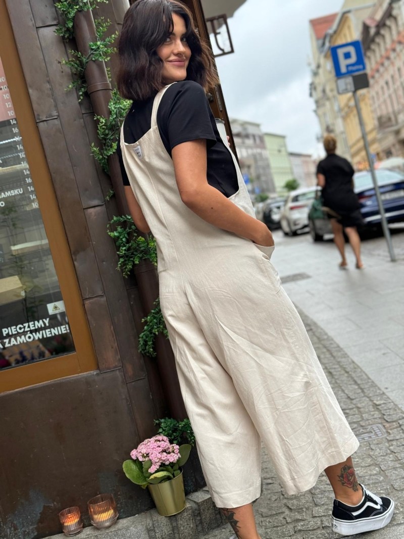 Miniatura produktu Ogrodniczki Beige Len