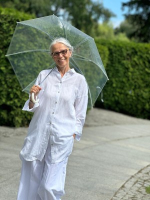 Długa Koszula wiskozowo-lniana w kolorze białym Galea White&Len