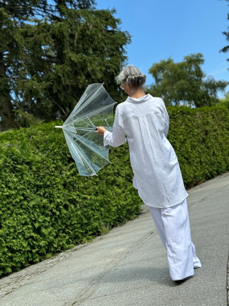 Miniatura produktu Długa Koszula wiskozowo-lniana w kolorze białym Galea White&Len