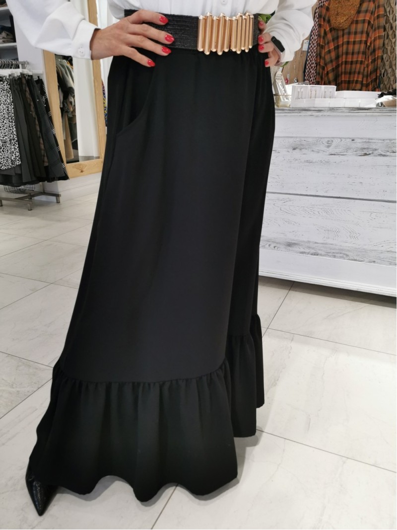 Miniatura produktu Długa czarna Spódnica Damska z kieszeniami Boho Black