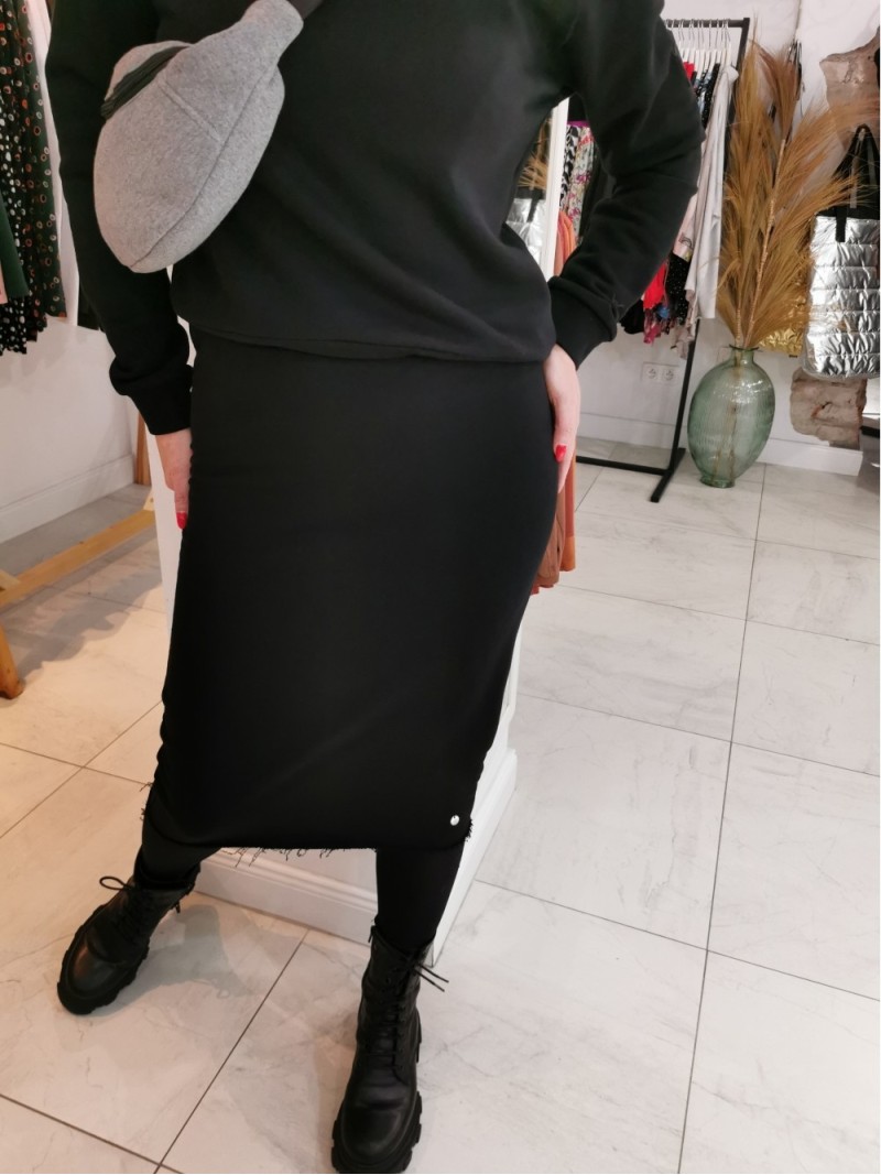 Miniatura produktu Ołówkowa Spódnica dresowa midi w kolorze czarnym Dressi Black