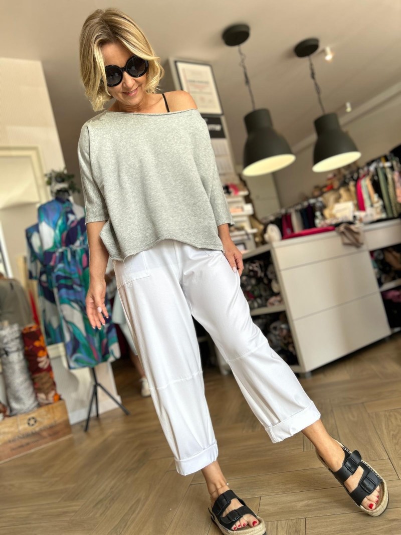 Miniatura produktu Białe Spodnie chinosy bawełniane Roll White Long