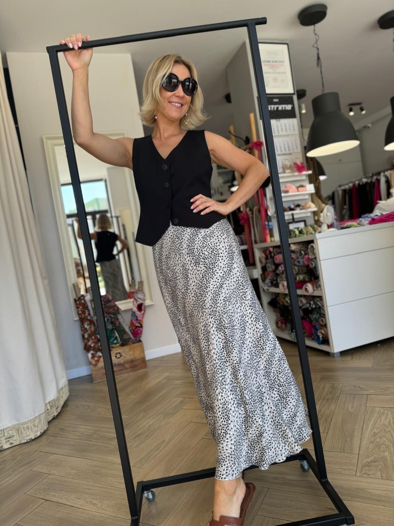 Miniatura produktu Rozkloszowana Spódnica midi w biało-czarne plamki Soley Moss