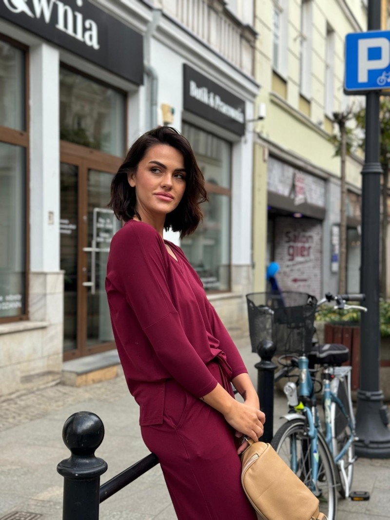 Miniatura produktu Bordowa Wiskozowa Bluzka z długim rękawem New Anne Bordo