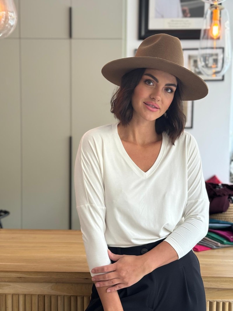 Miniatura produktu Kremowa Wiskozowa Bluzka na długi rękaw New Anne Ecru