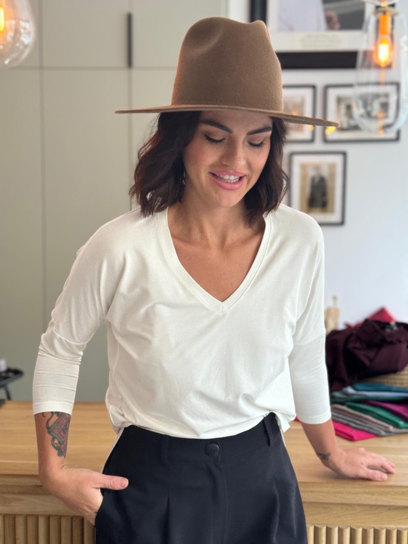 Miniatura produktu Kremowa Wiskozowa Bluzka na długi rękaw New Anne Ecru