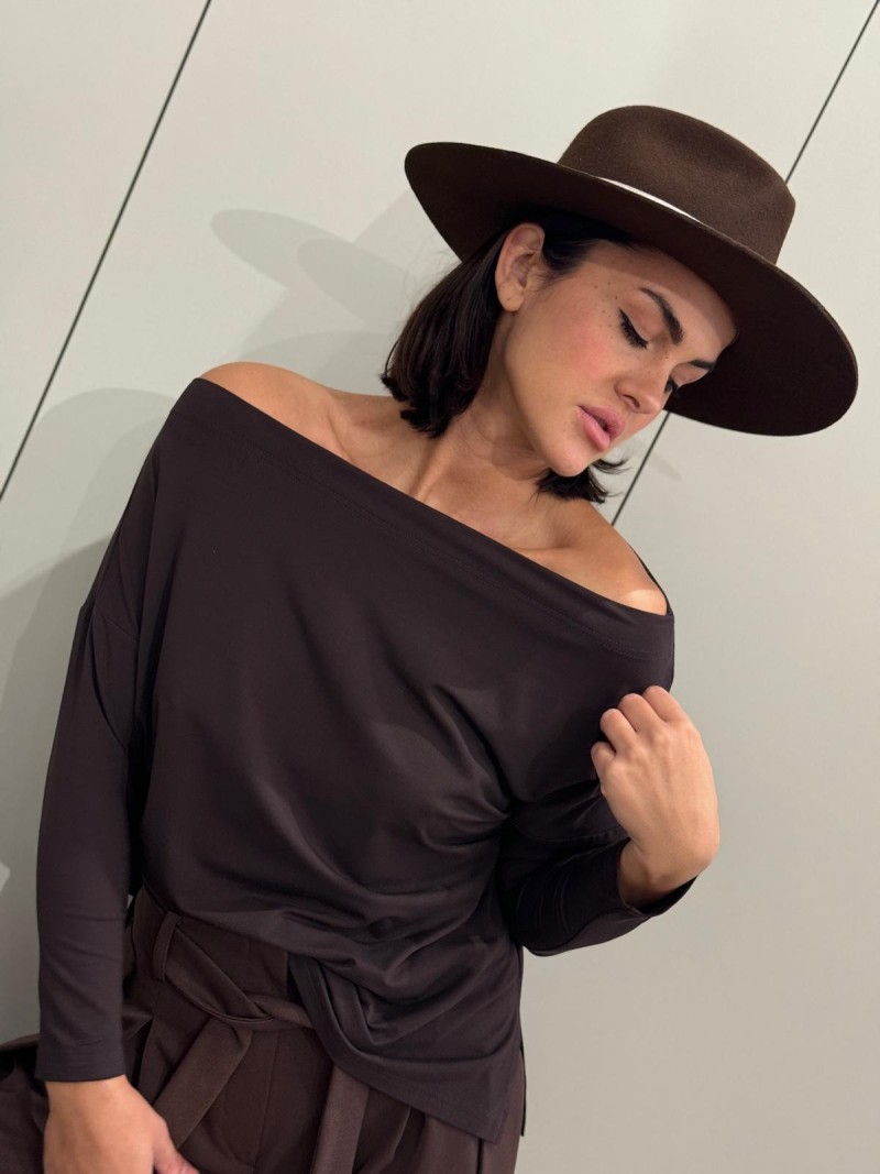 Miniatura produktu Brązowa Wiskozowa Bluzka na długi rękaw Cynthia Brown