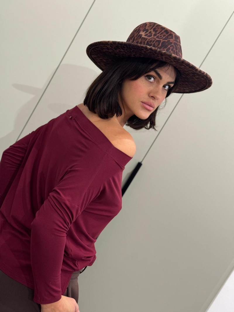 Miniatura produktu Bordowa Wiskozowa Bluzka na długi rękaw Cynthia Bordo