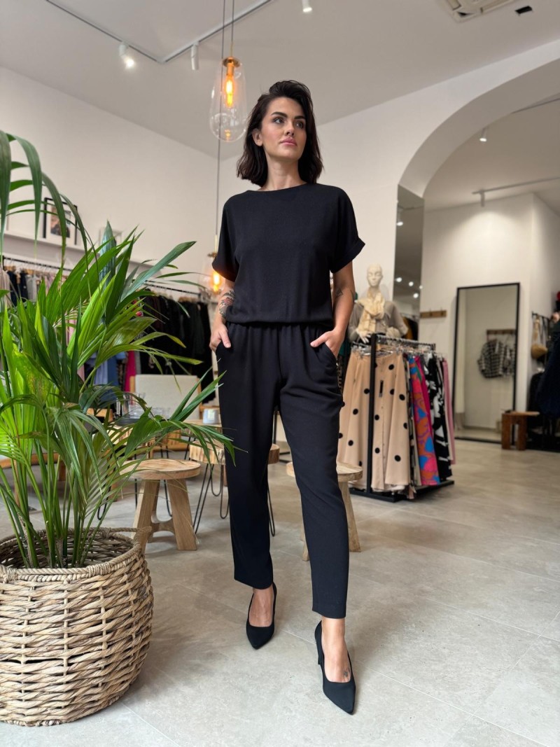 Miniatura produktu Czarny kombinezon na krótki rękaw o kroju kimono Rio Diamond&Black