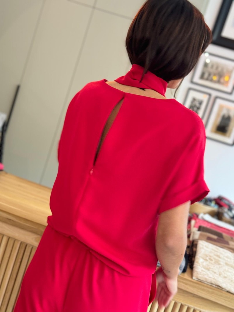Miniatura produktu Kombinezon Damski o kroju kimono z kieszeniami w kolorze czerwonym Rio Red