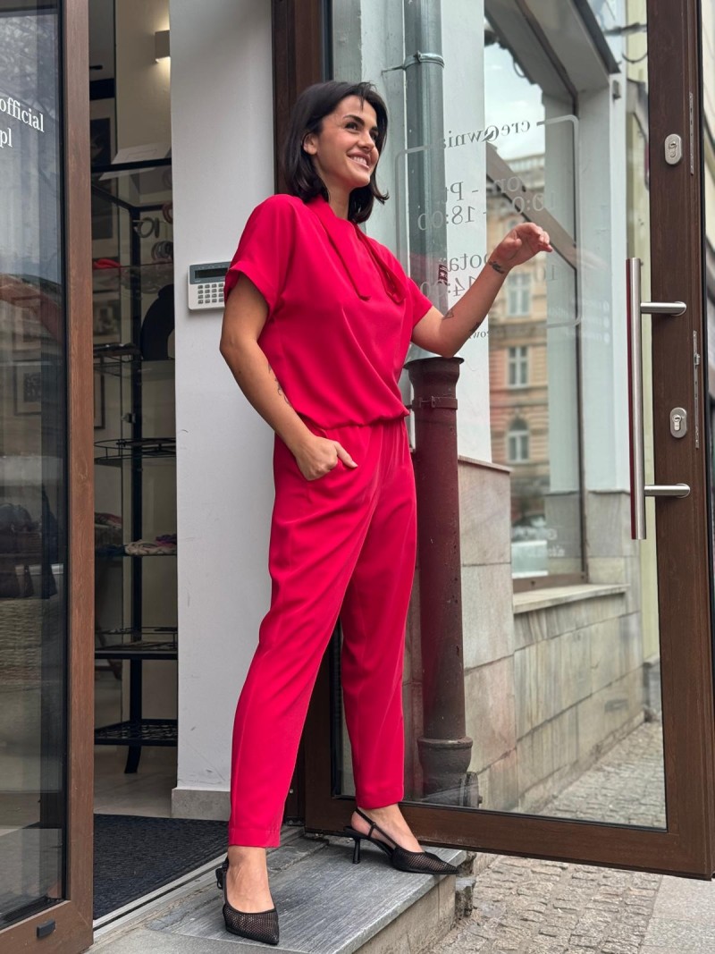 Miniatura produktu Kombinezon Damski o kroju kimono z kieszeniami w kolorze czerwonym Rio Red