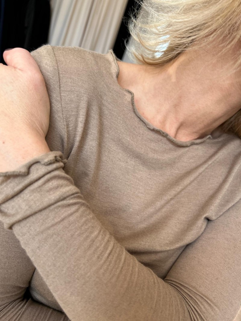 Miniatura produktu Beżowa Bluzka na długi rękaw z domieszką kaszmiru Cashmere Beige