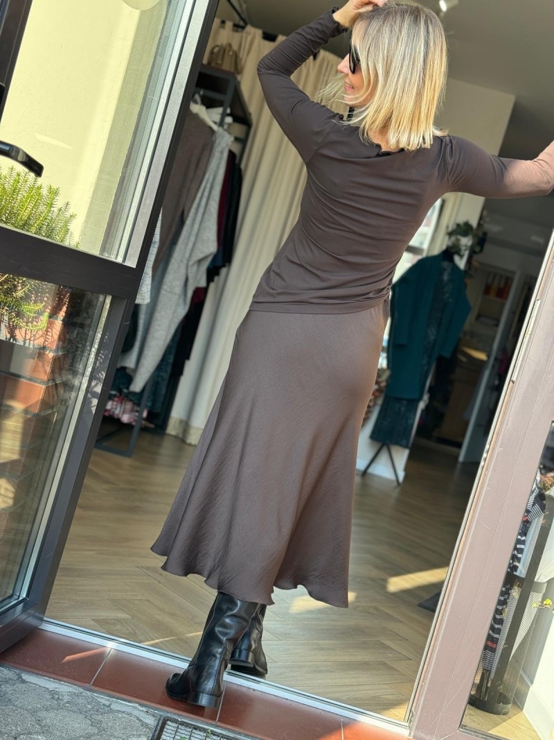 Miniatura produktu Wiskozowa Bluzka na długi rękaw w kolorze brązowym Mery Brown