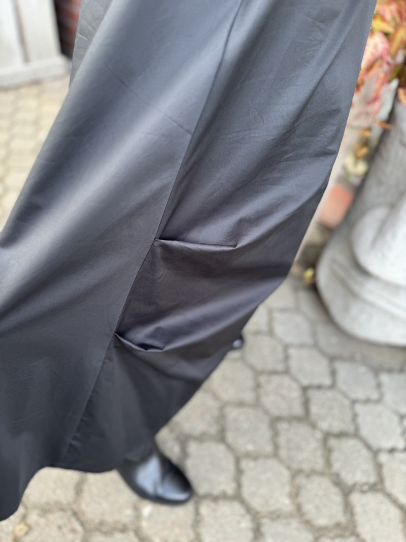 Miniatura produktu Czarna Sukienka Bawełniana na guziki z kołnierzem i długimi rękawami Valerie Black