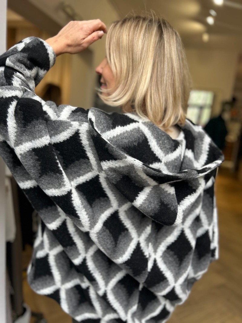 Miniatura produktu Szara Kurtka Wełniana z kapturem i kieszeniami Liwi Wool&Grey