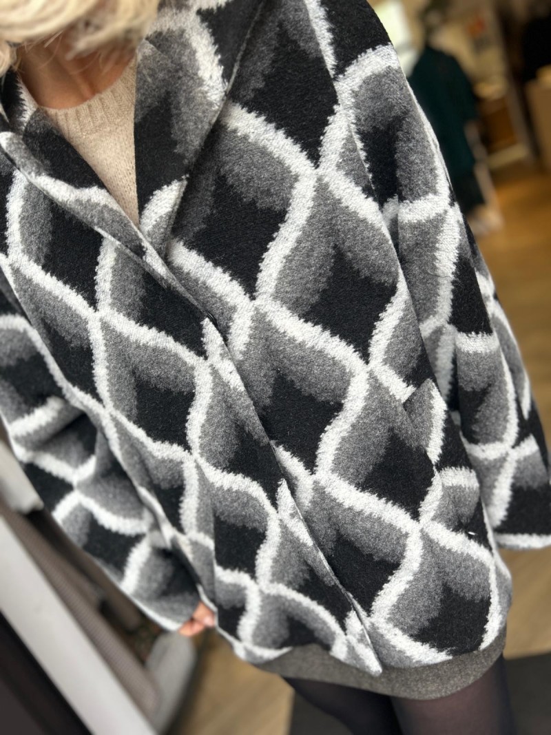 Miniatura produktu Szara Kurtka Wełniana z kapturem i kieszeniami Liwi Wool&Grey