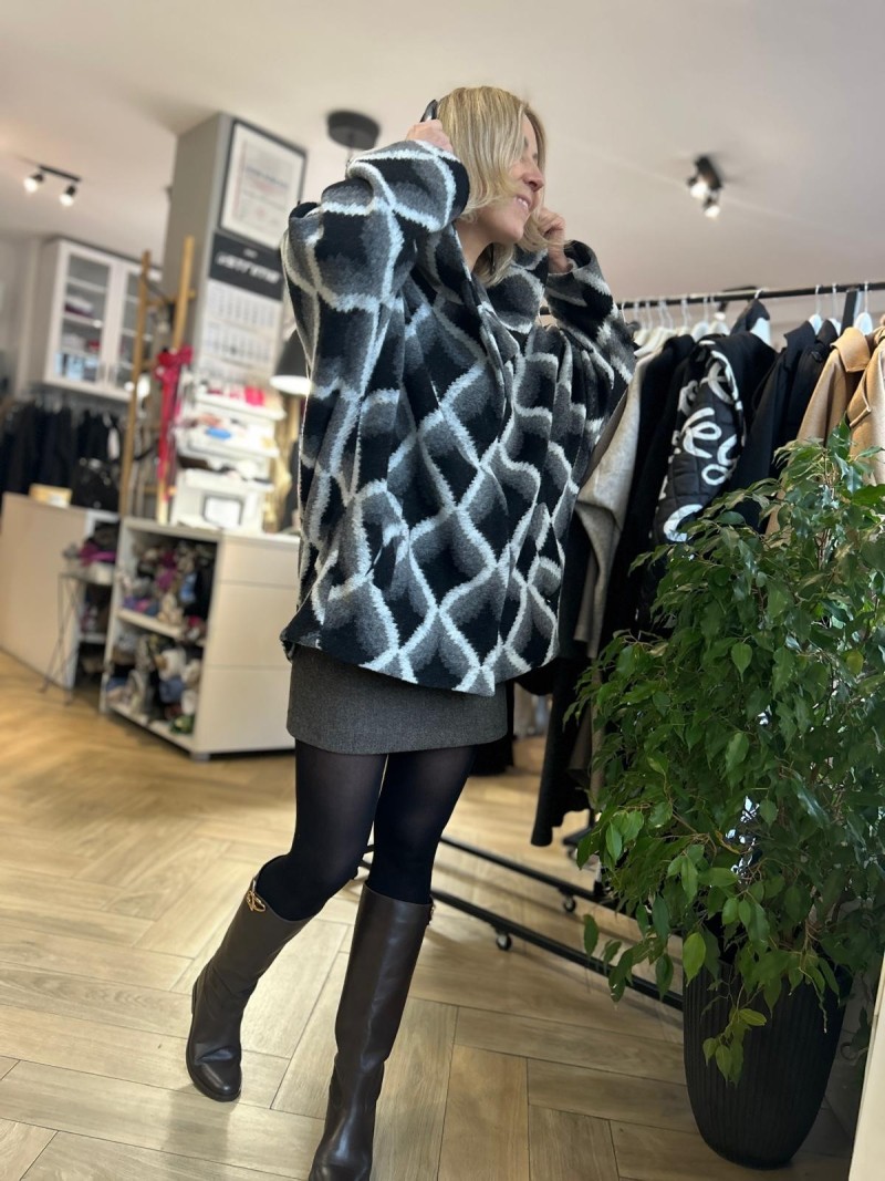 Miniatura produktu Szara Kurtka Wełniana z kapturem i kieszeniami Liwi Wool&Grey