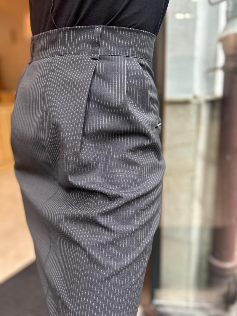 Miniatura produktu Wełniana Spódnica Ołówkowa Maxi w biało-czarne paski Walia Wool&Lines