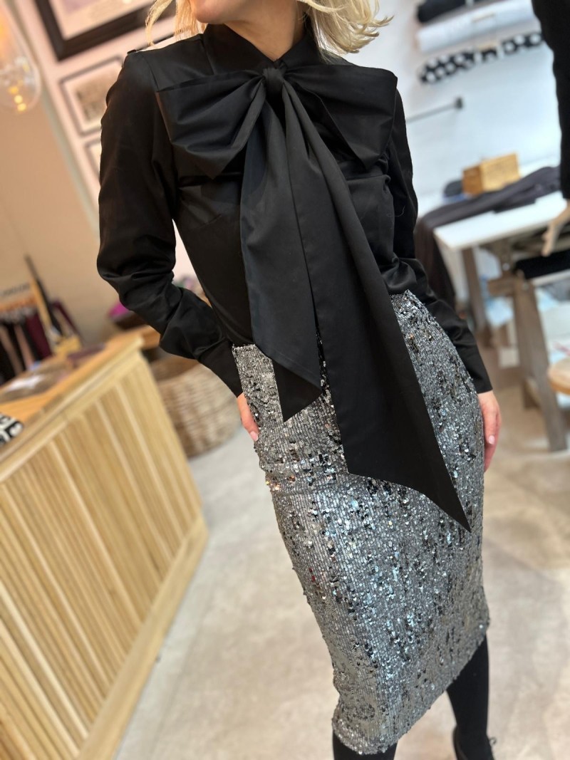 Miniatura produktu Ołówkowa srebrna Spódnica Midi z cekinami Shine Silver