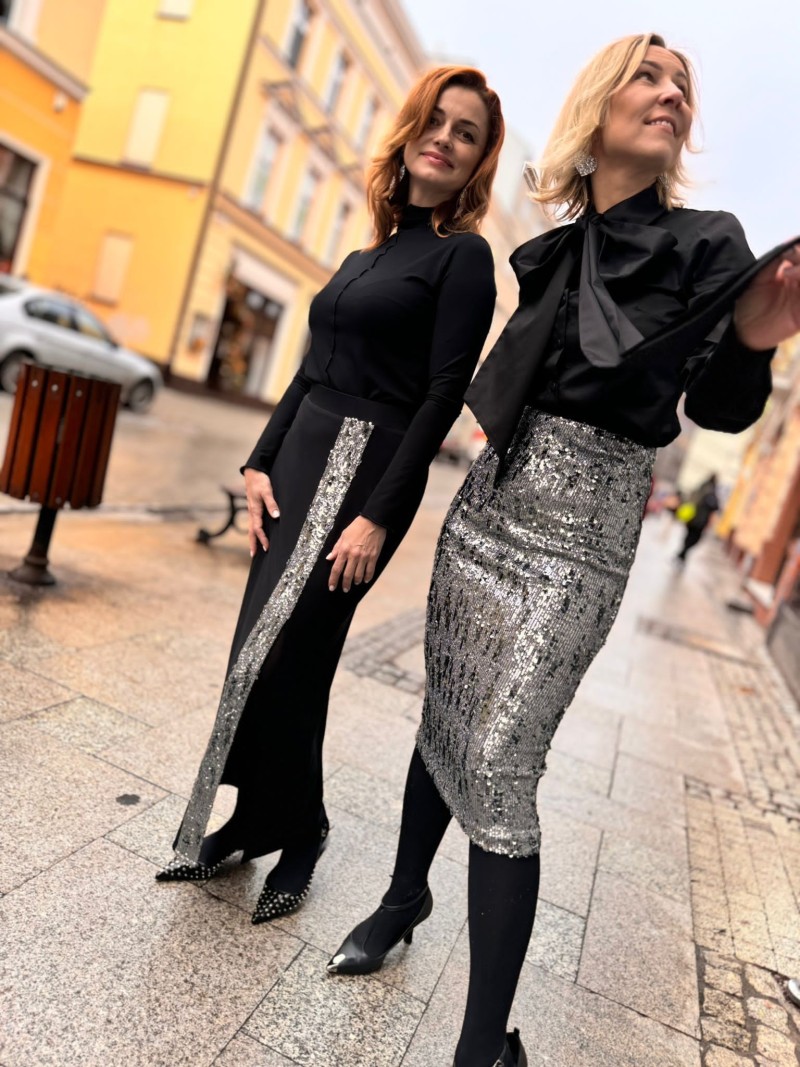 Miniatura produktu Ołówkowa srebrna Spódnica Midi z cekinami Shine Silver