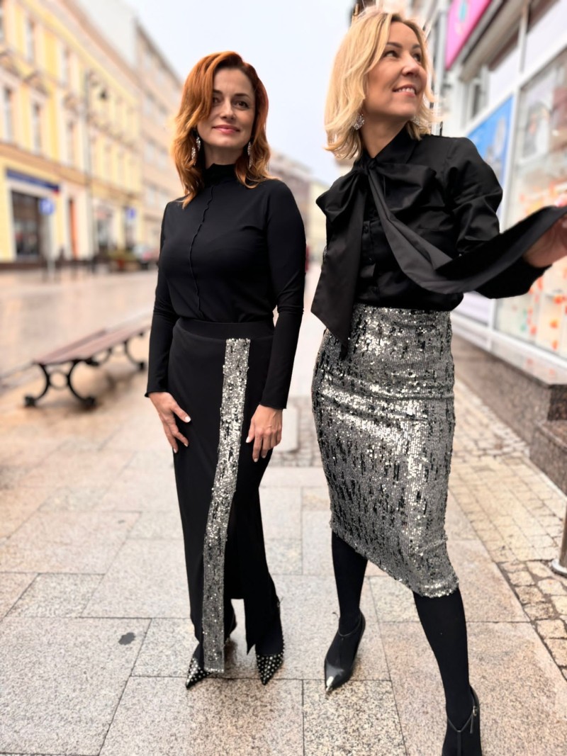 Miniatura produktu Ołówkowa srebrna Spódnica Midi z cekinami Shine Silver