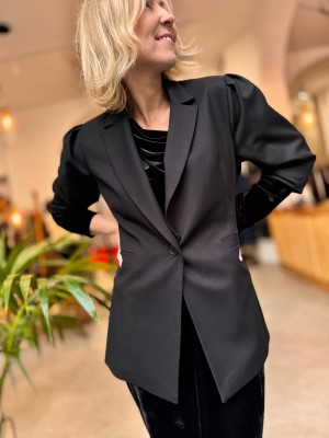 Czarny Żakiet z rękawami 3/4 Krystle Black