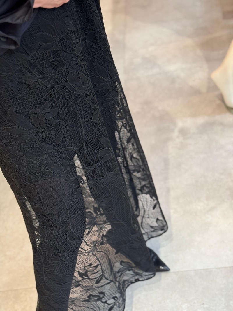 Miniatura produktu Długa Spódnica z koronką w czarnym kolorze Soley Black&Koronka