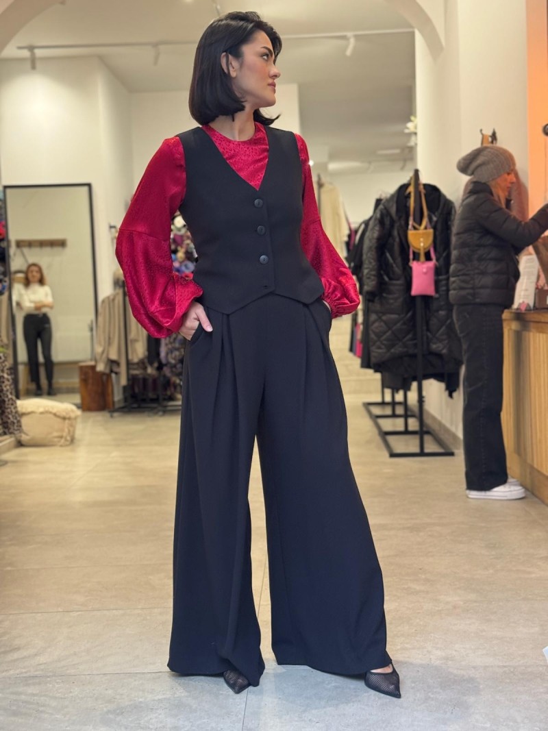 Miniatura produktu Czarne Spodnie Damskie Culoty ze srebrną nitką Karl Diamond&Black