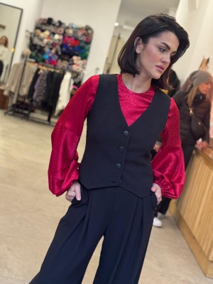 Damska Kamizelka taliowana w kolorze czarnym Olena Diamond&Black