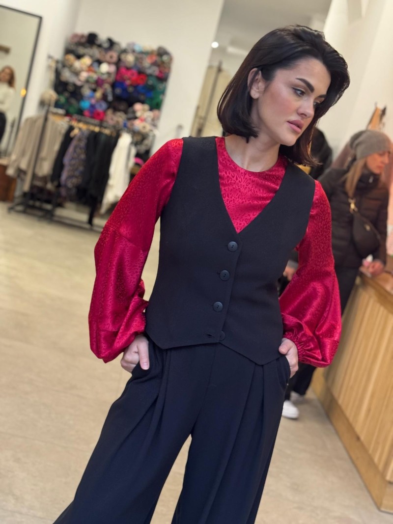 Miniatura produktu Damska Kamizelka taliowana w kolorze czarnym Olena Diamond&Black