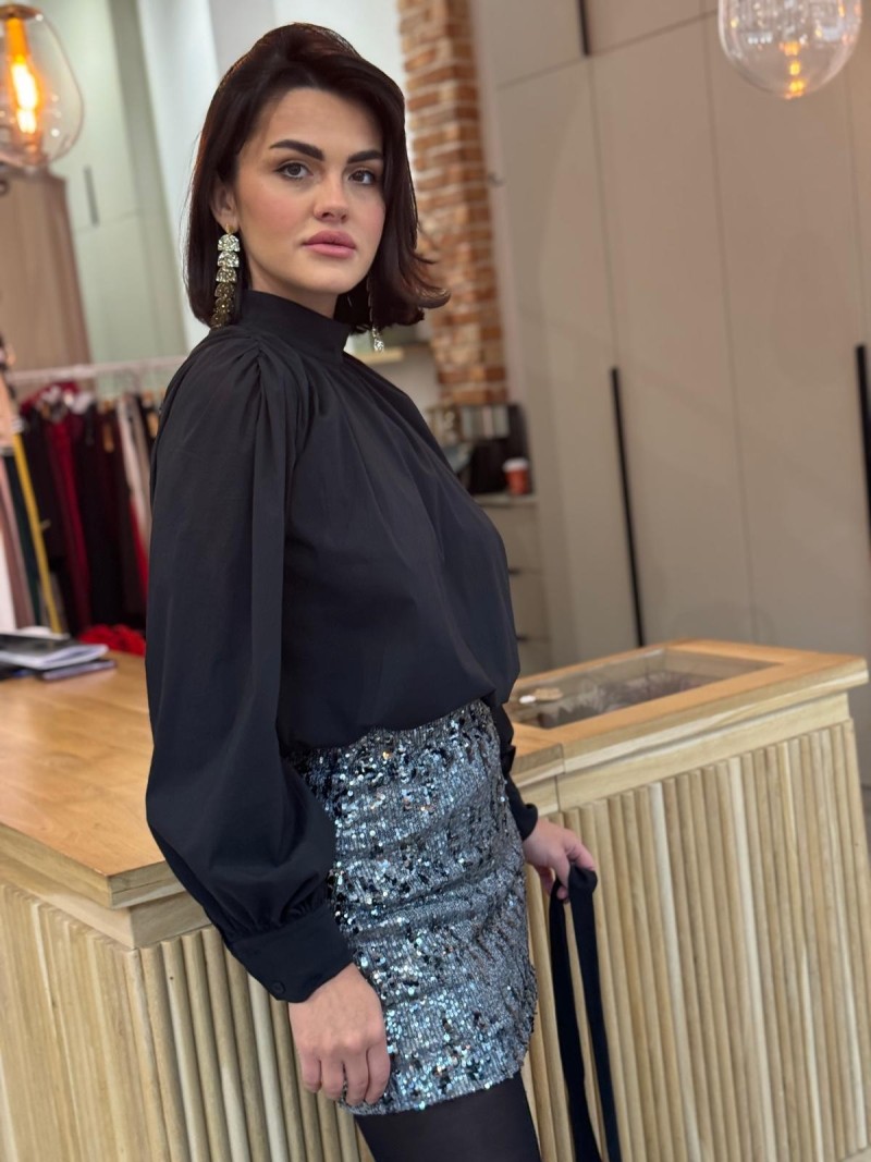 Miniatura produktu Cekinowa Spódnica Mini o ołówkowym kroju Shine Silver