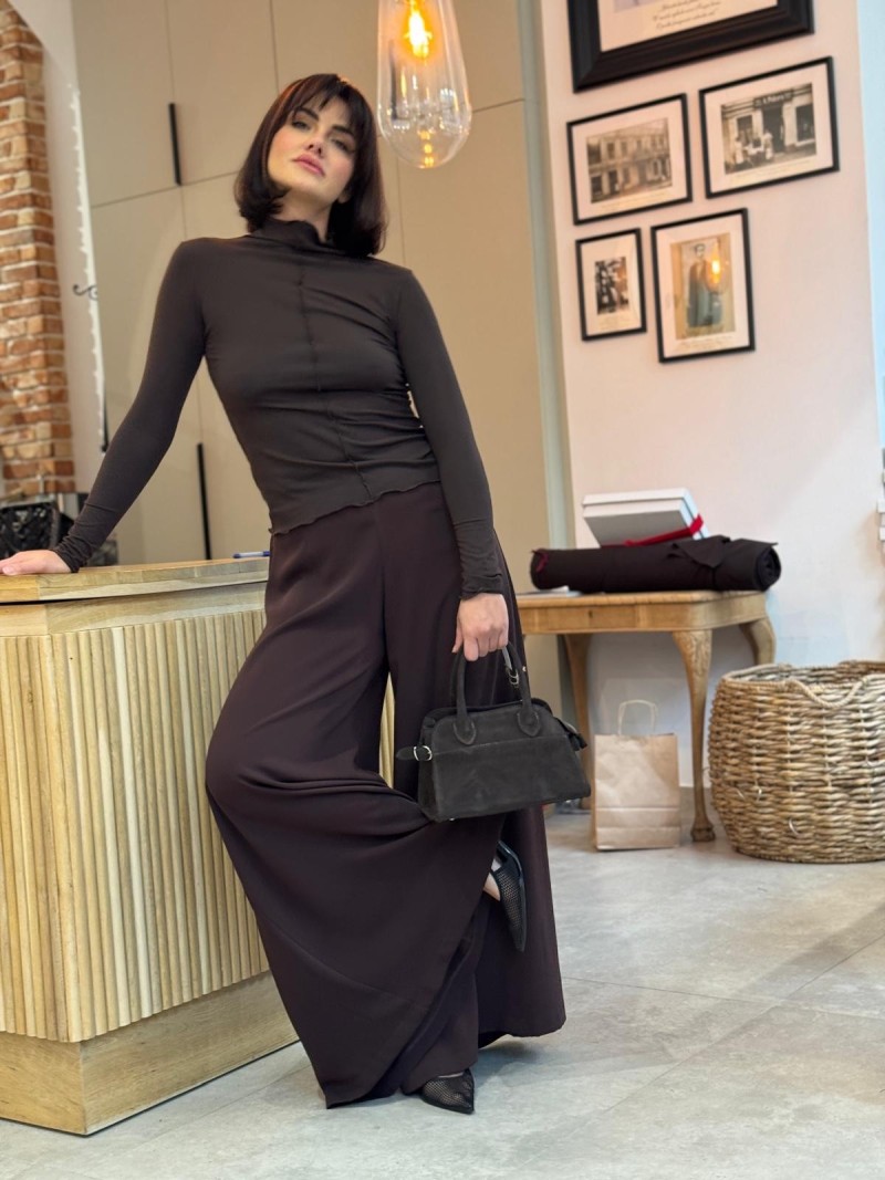 Miniatura produktu Brązowy Wiskozowy Golf wykończony mereżką M&Brown