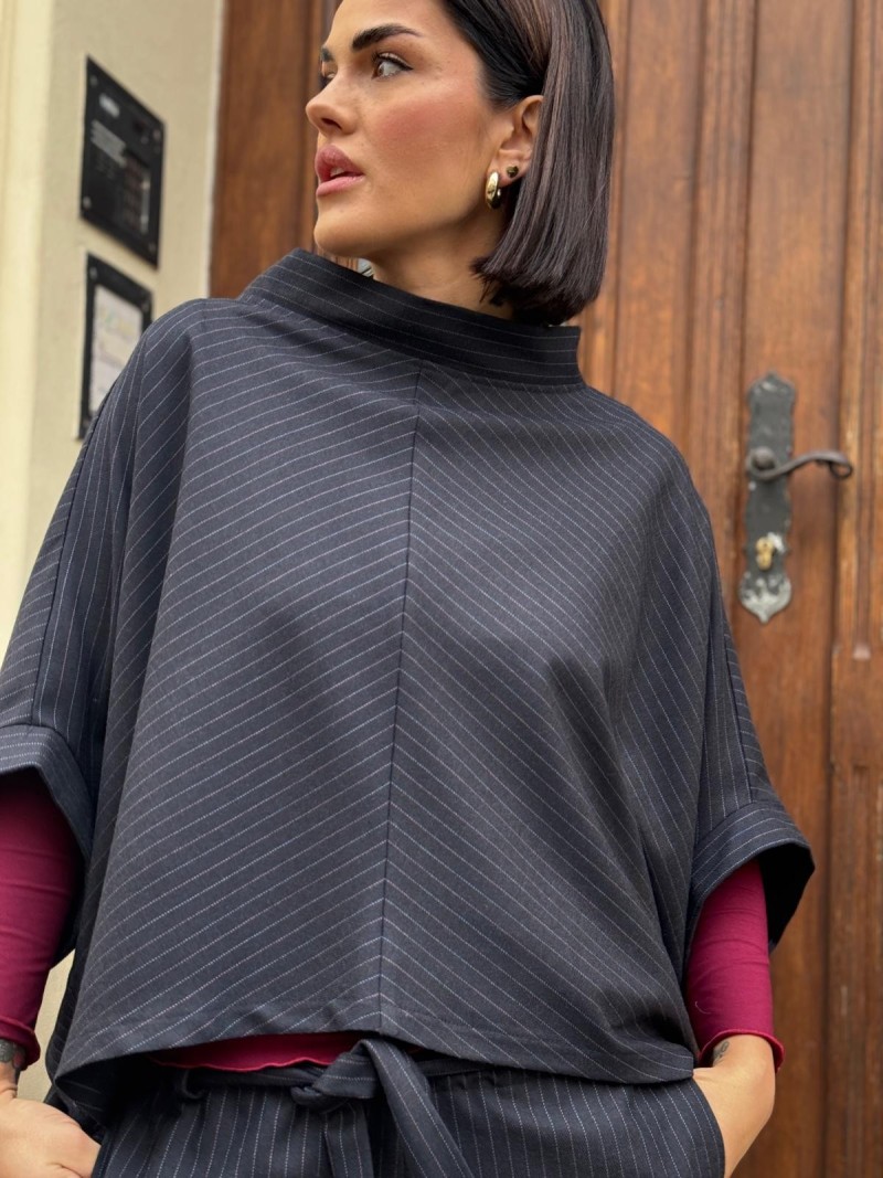 Miniatura produktu Bluza Oversize Butterfly Navy Blue Stripes