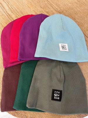 Miętowa Bawełniana Czapka z naszywką Creo Mint