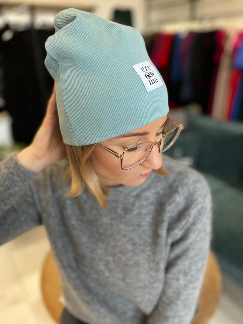 Miniatura produktu Miętowa Bawełniana Czapka z naszywką Creo Mint