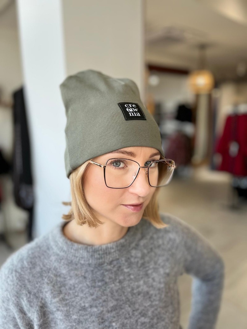 Miniatura produktu Bawełniana czapka w kolorze khaki z naszywką Creo Khaki