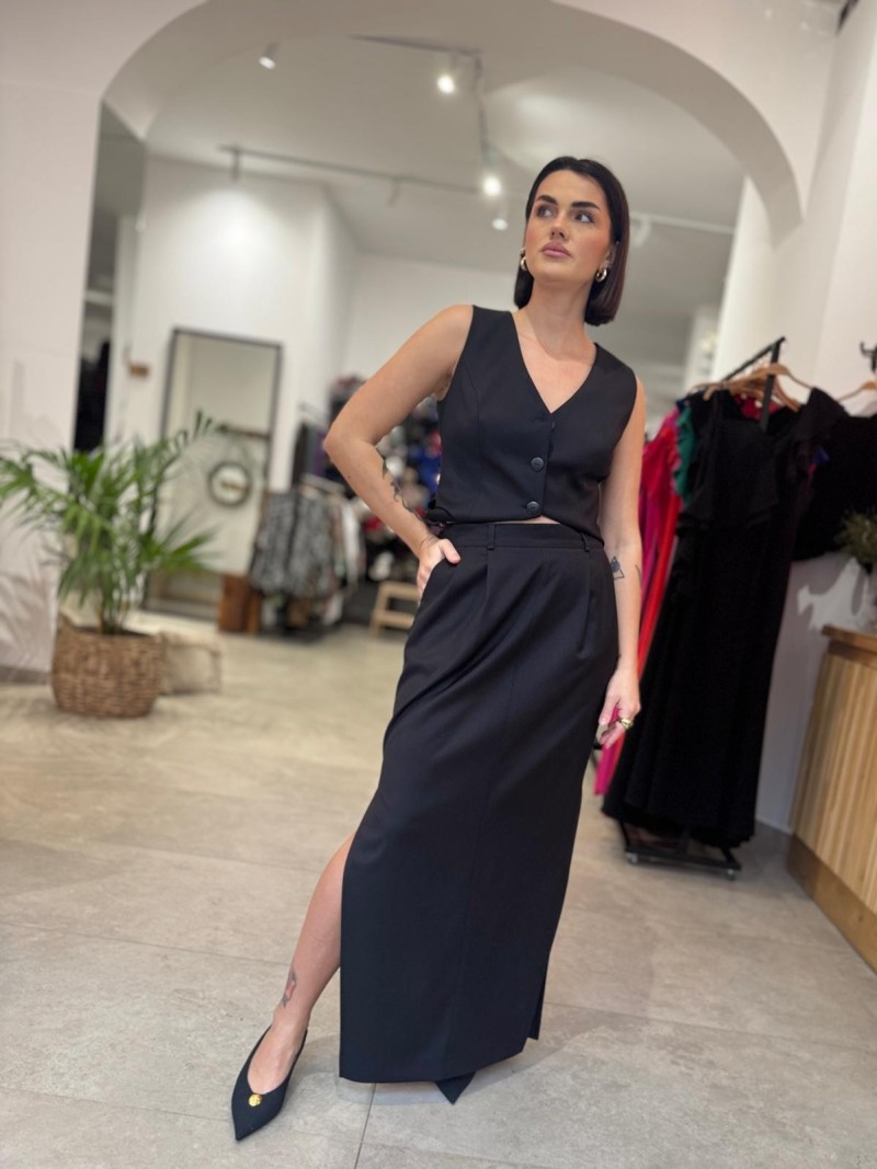 Miniatura produktu Wiskozowa Spódnica maxi w kolorze czarnym Walia Black