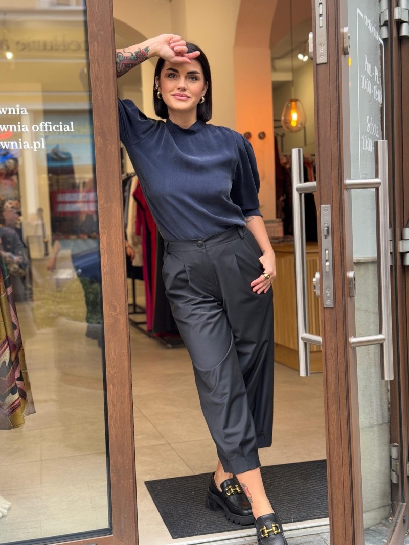 Miniatura produktu Grafitowe Spodnie chinosy z wysokim stanem Cargo Wool&Graphite