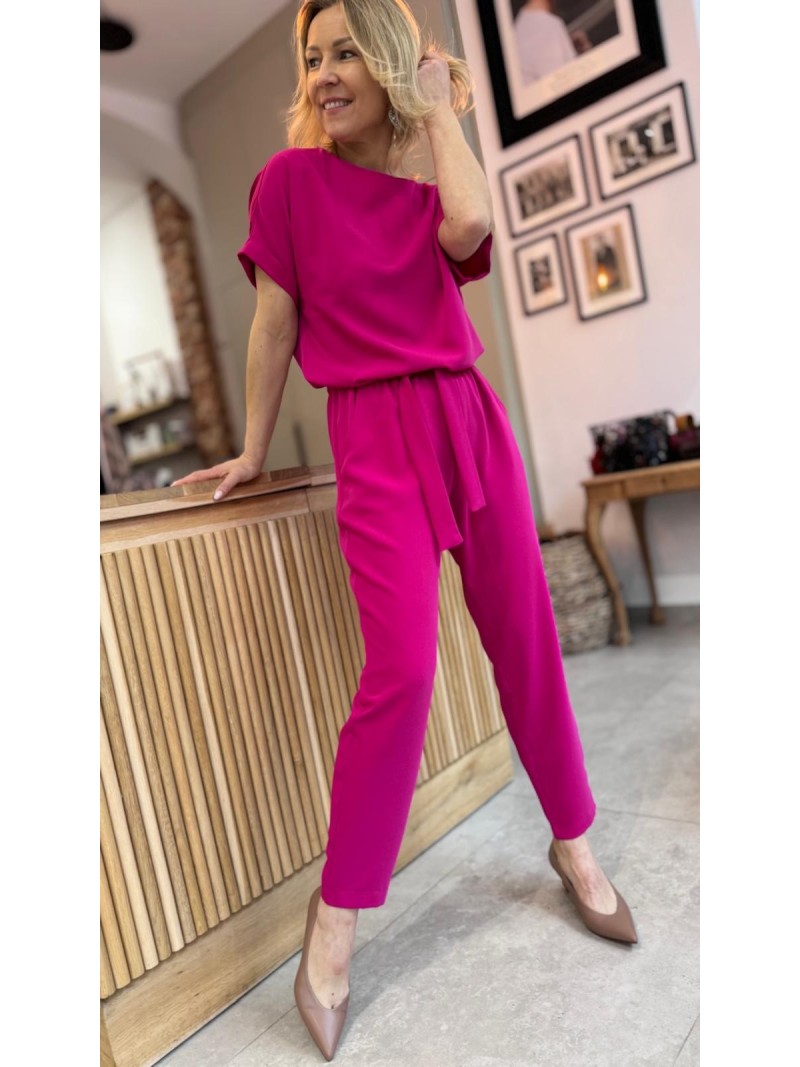 Miniatura produktu Fuksjowy Kombinezon Damski taliowany o kroju kimono Rio Fuksja