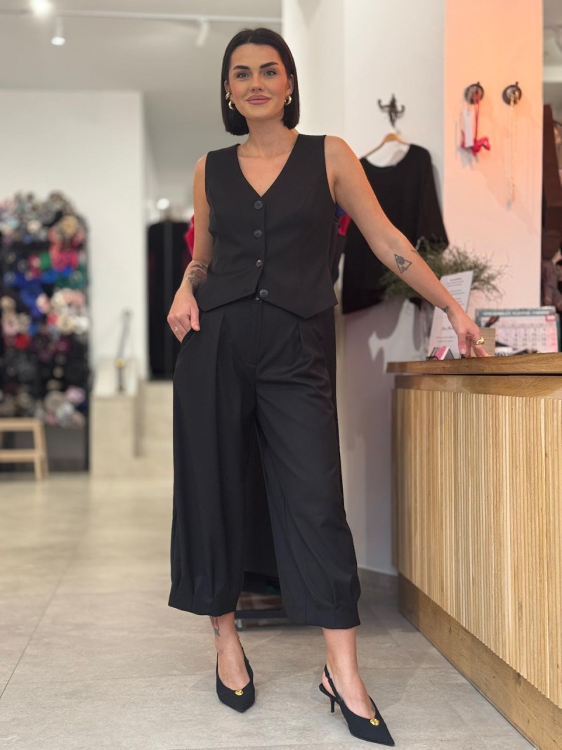 Miniatura produktu Spodnie 7/8 z wysokim stanem w kolorze czarnym Cargo Black