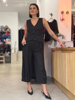 Spodnie 7/8 z wysokim stanem w kolorze czarnym Cargo Black