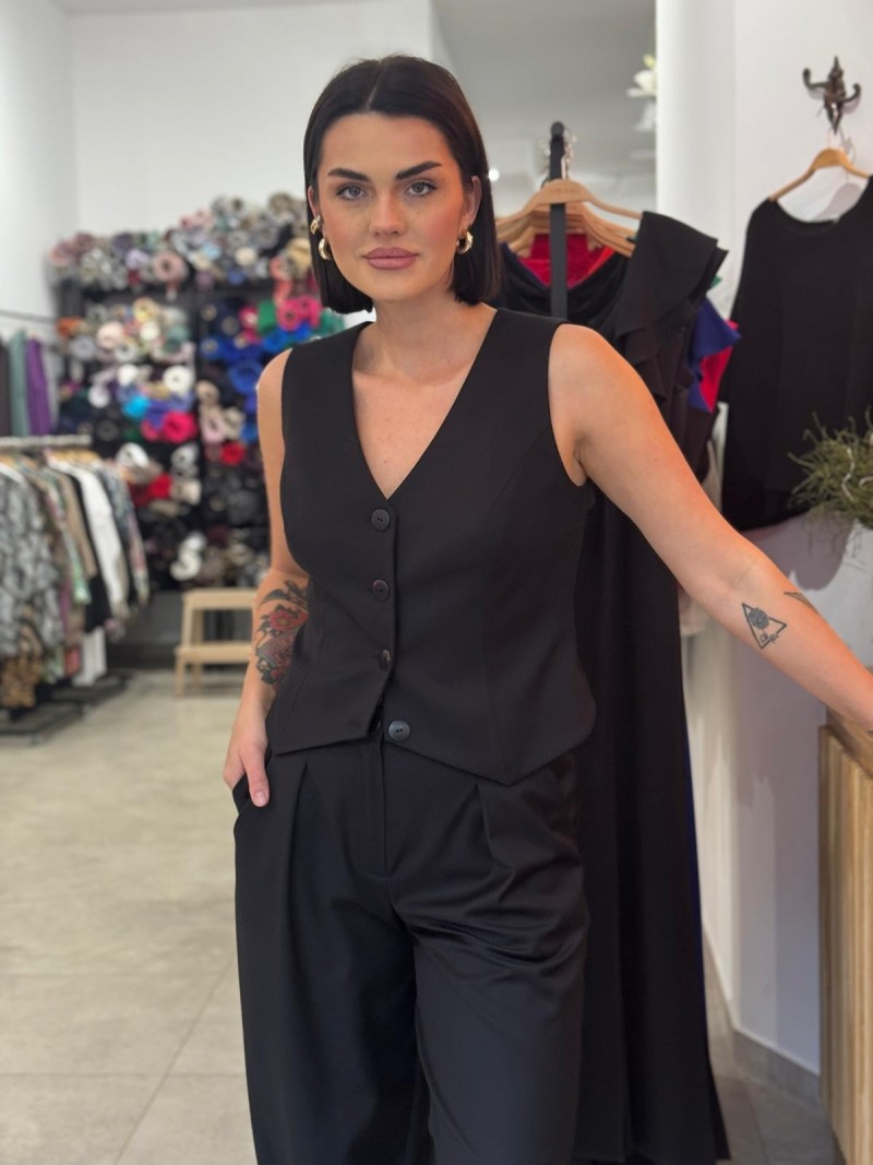 Miniatura produktu Spodnie 7/8 z wysokim stanem w kolorze czarnym Cargo Black