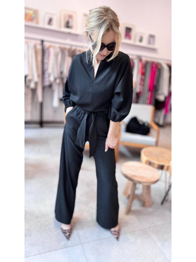 Miniatura produktu Czarna Wiskozowa Bluzka o kroju kimono asymetryczna Danielle Black