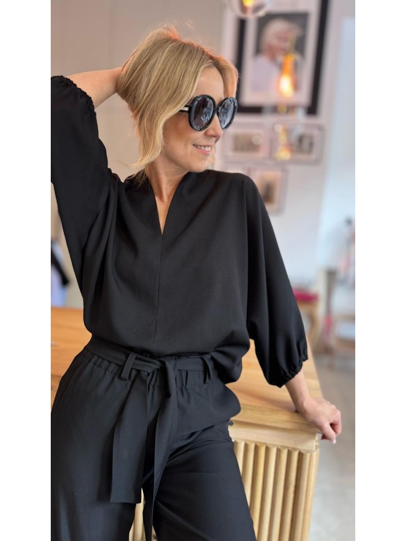 Miniatura produktu Czarna Wiskozowa Bluzka o kroju kimono asymetryczna Danielle Black