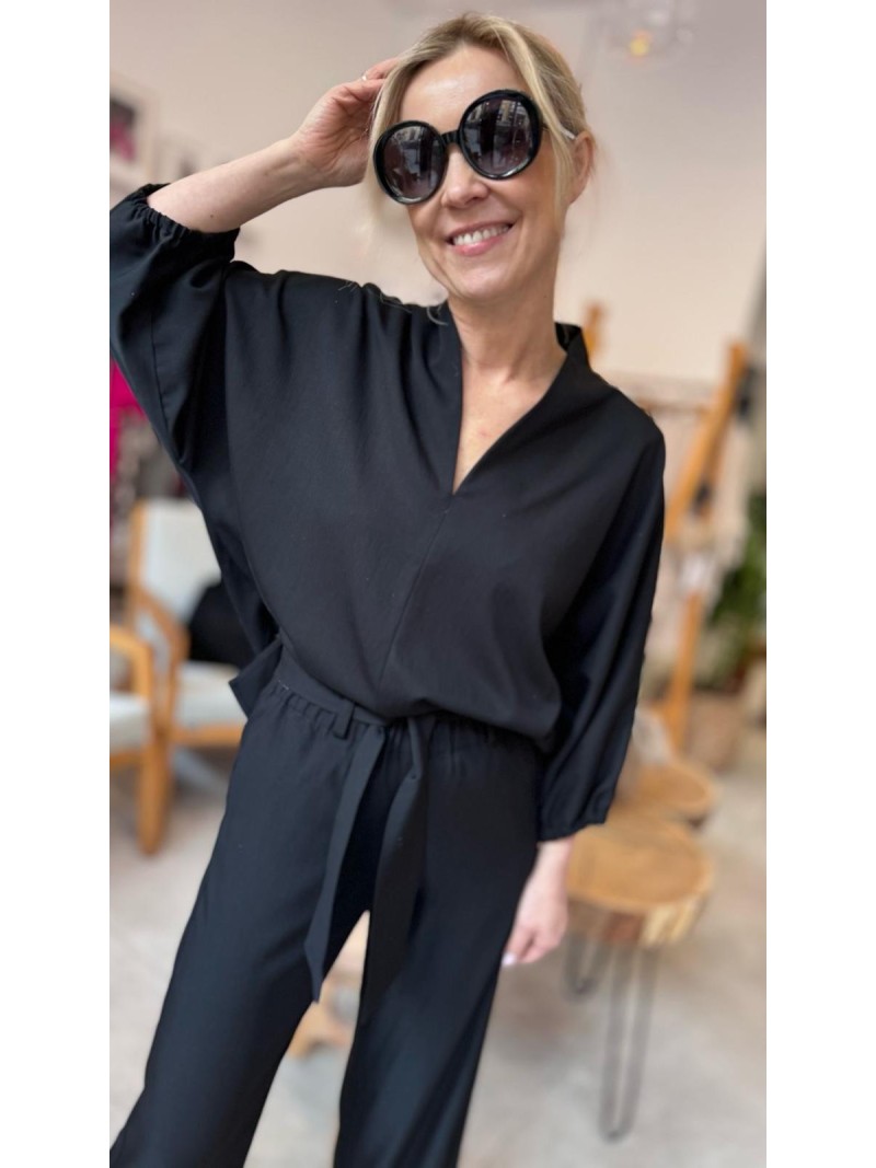 Miniatura produktu Czarna Wiskozowa Bluzka o kroju kimono asymetryczna Danielle Black