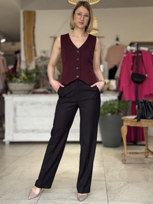 Spodnie culoty damskie z prostymi nogawkami w kolorze czarnym City Black