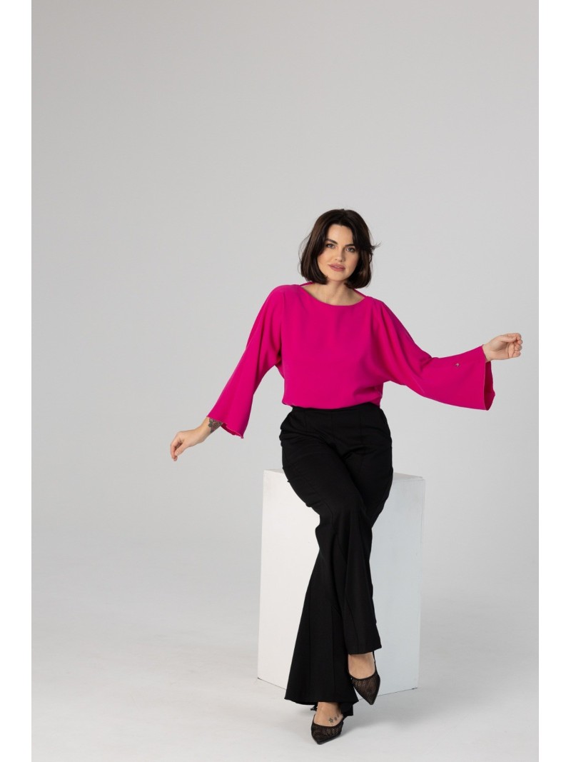 Miniatura produktu Różowa Bluzka z kielichowym rękawem i odkrytymi plecami Rosie Magenta